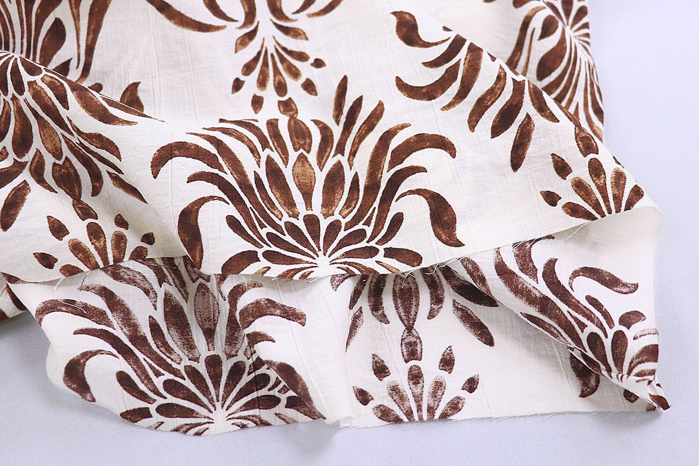 Лен N/R принт/коричневый на белом 3891-PY/D#1/C#4