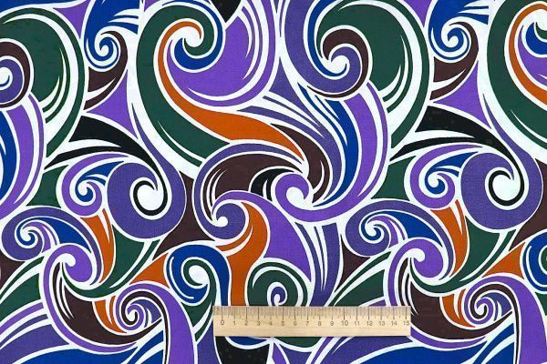 Штапель принт/фиолетово-зеленый 1374-PY/D#32/C#3