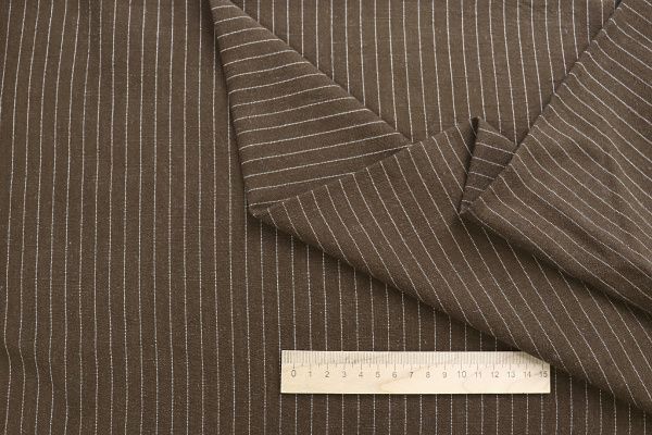 Лен принт/полоска белая на коричневом 4155-PY/D#1/C#5