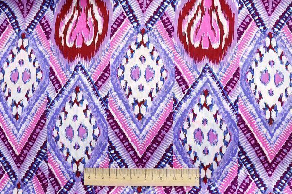 Сатин "София" креш принт/розово-сиреневый 3608-PY/D#2/C#2