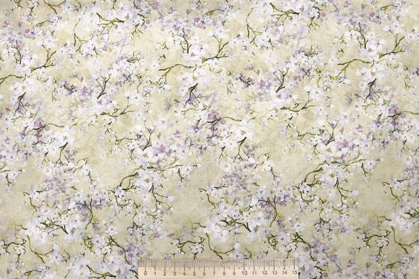 Штапель принт/белый с сиреневым на песочном 4105-PY/D#1/C#4