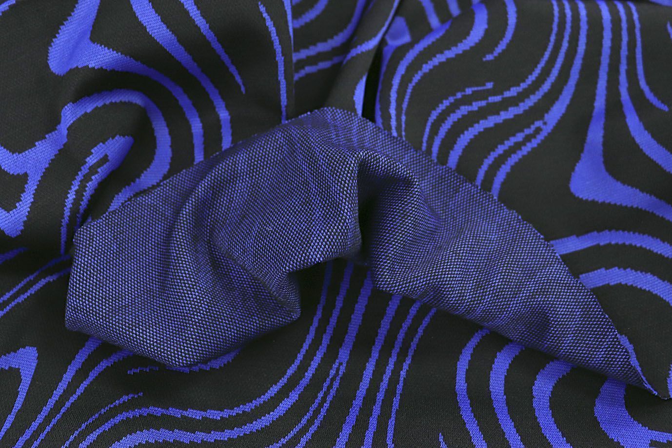 Трикотаж жаккард принт/черно-синий 3579-PY/D#16/C#4