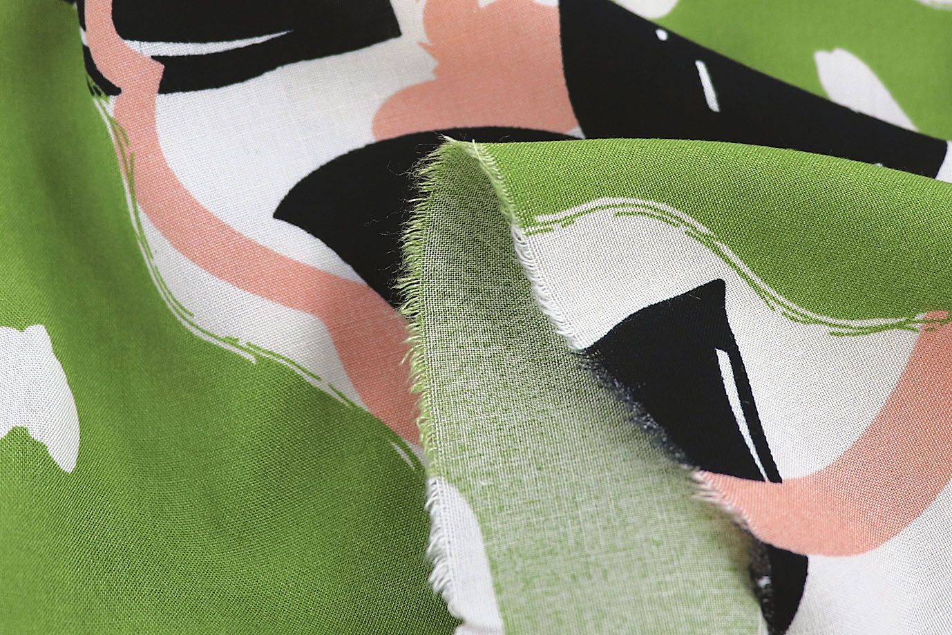 Штапель принт/чернозеленый на белом 1382-PY/D#16/C#2