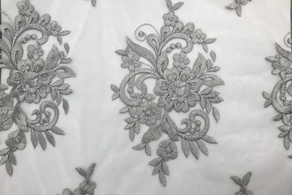 Сетка с вышивкой/серый 2042/C#2