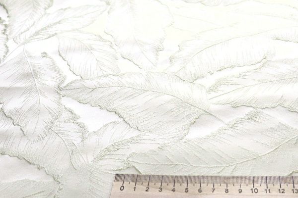 Костюмная ткань жаккард/перья молочные 4052-PY/D#2/C#1