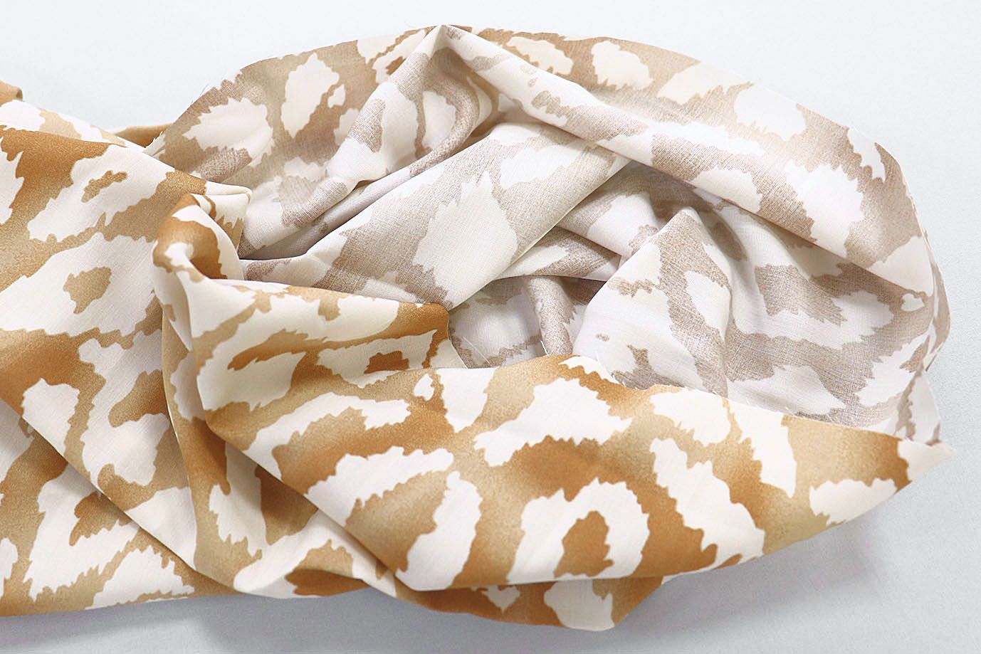 Штапель принт/коричневый на молочном 3858-PY/D#23/C#2