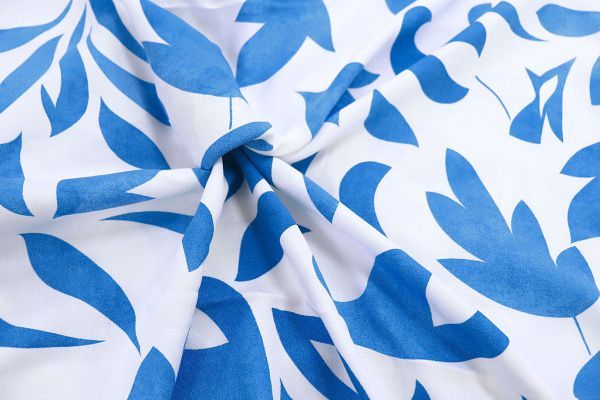 Штапель твил принт/синий на белом 3855-PY/D#3/C#1