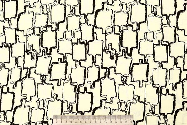 Штапель принт/черный на молочном 4203-PY/D#38/C#1