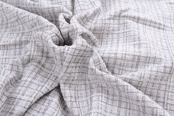 Пальтовая ткань "Шанель" принт/клетка серая 1361-6536/C#5 (50311)