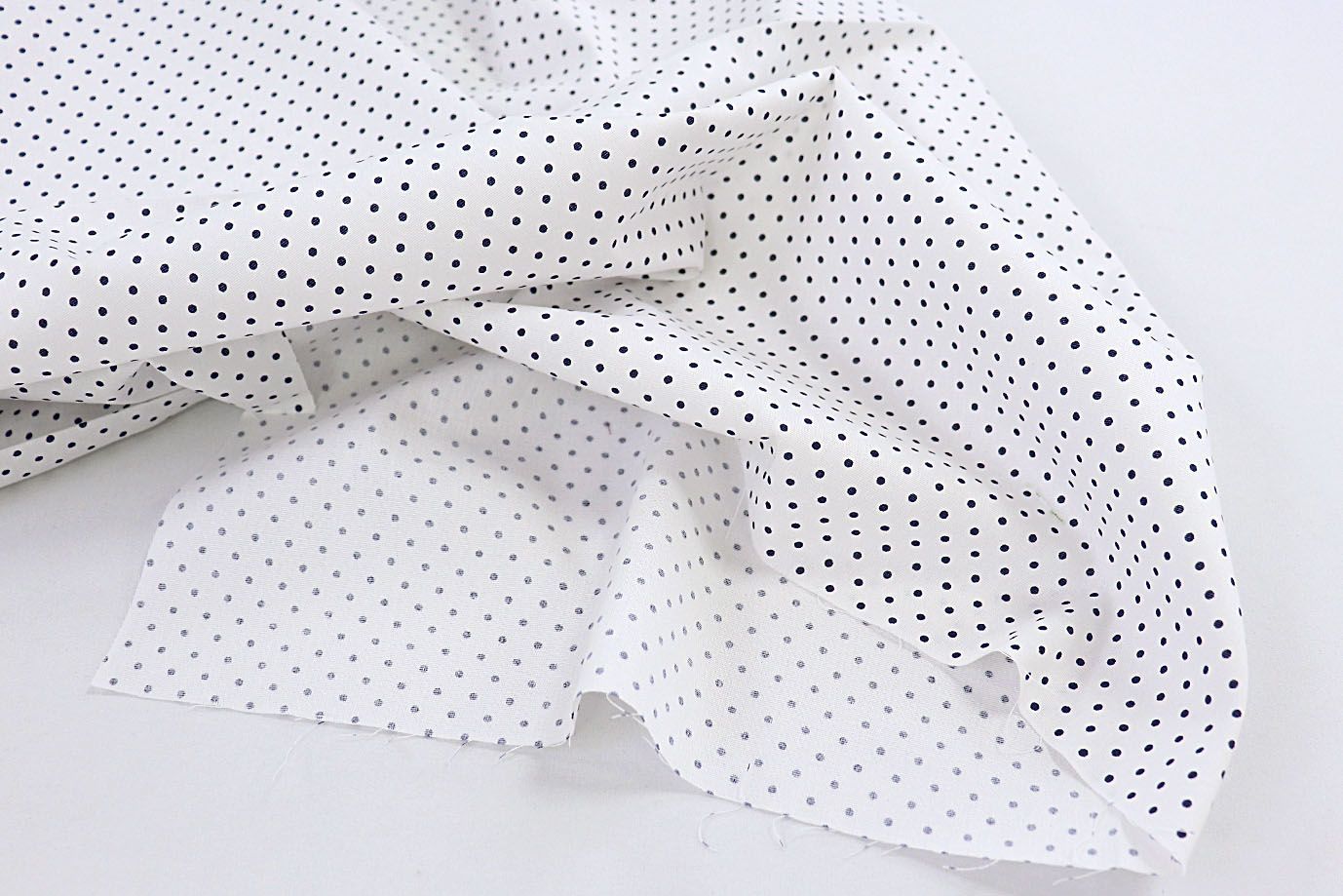 Хлопок "Поплин" стрейч принт/горох черный на белом 3716-PY/D#2/C#1