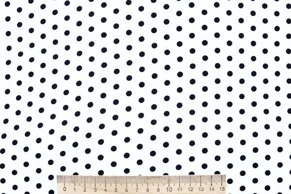 Штапель принт/горох черный на белом 4203-PY/D#106/C#40