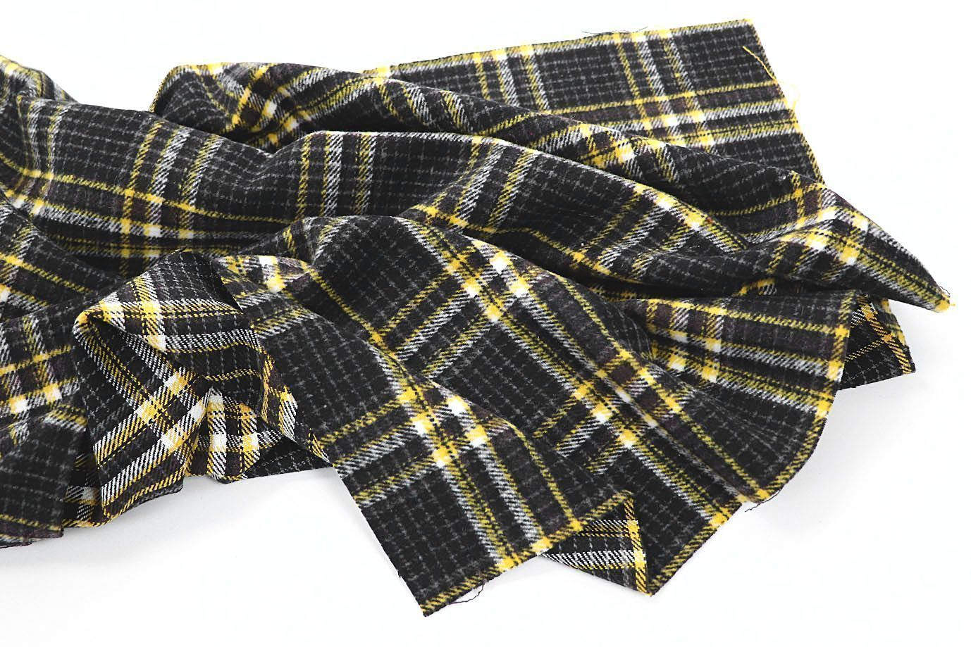 Пальтовая ткань принт/клетка черно-желтая AP210901069/D#908-2113/C#1
