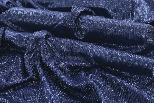 Трикотаж масло гофре с пайетками/синий 2200PLF/D#OSR-048(#20)C#3