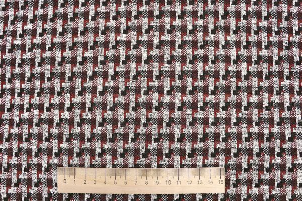 Трикотаж жаккард принт/бордово-серый 3257-22-PY/D#7/C#1