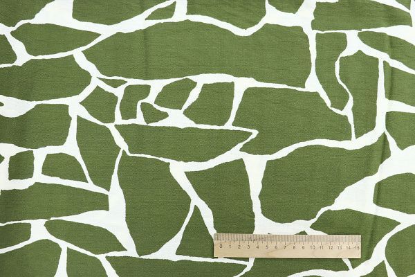 Лен БОХО принт/зелено-белый 3810-PY/D#19/C#1