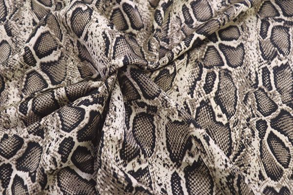 Шелк "Армани" принт/змея серо-бежевая 3844-PY/C#2