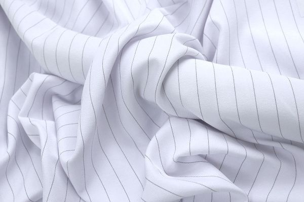 Костюмная ткань/полоска черная на белом 4168-PY/C#2