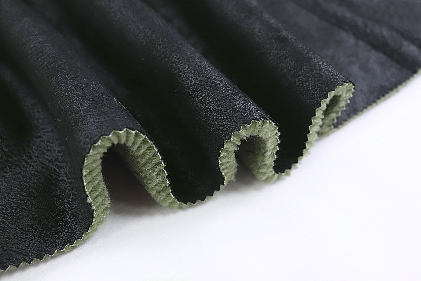 Дубляж мех "Кёрли"/черно-зеленый AP230331053Z/D#1003-2302-40L/C#9-7