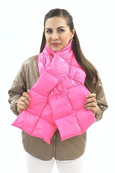 Шарф пуховый "Aria" квадратная стежка/розовый Шарф пуховый "Aria"