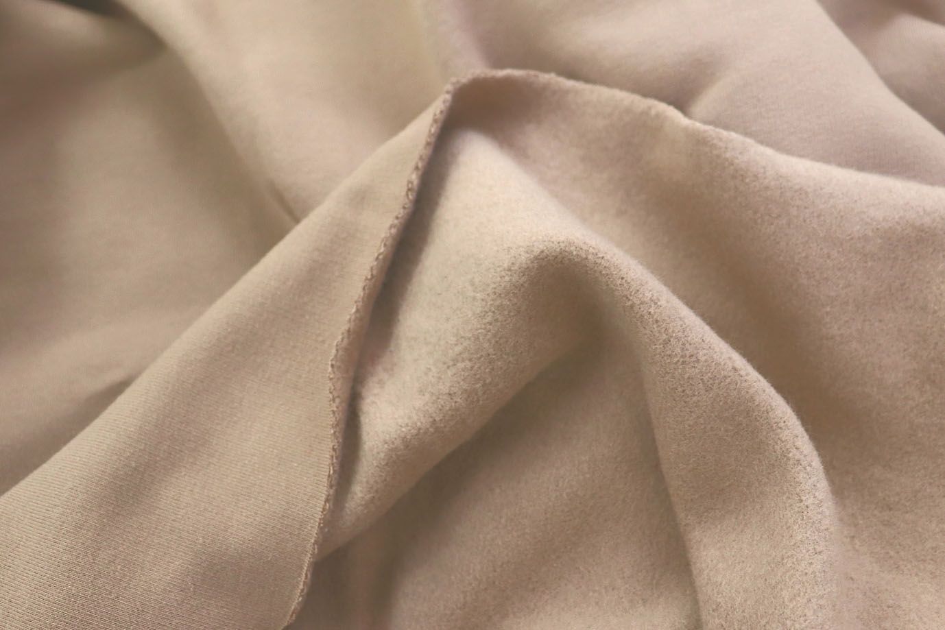 Трикотаж футер 3х нитка с начесом/темно-бежевый 0363/D#начес/C#т.бежевый 18-1321TPX