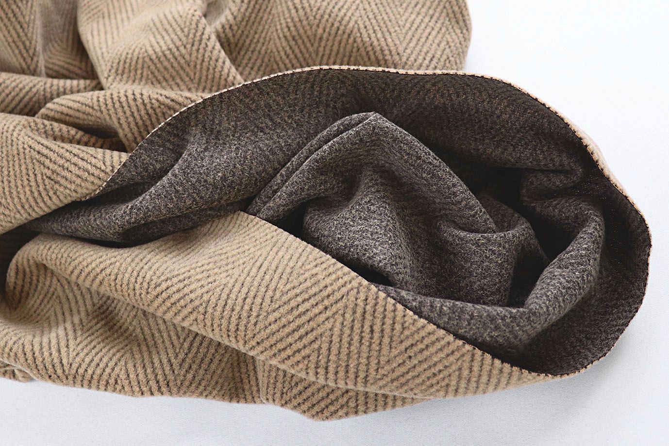 Пальтовая ткань "Диагональ"/полоска на песочном 1417-PY/D#2/C#1