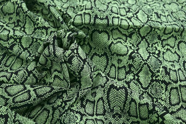 Лен N/R принт/змея черно-зеленая 3891-PY/D#10/C#1