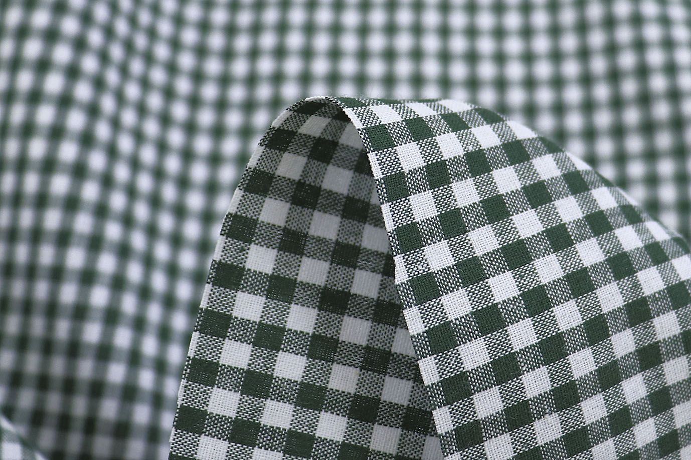 Хлопок принт/клетка зелено-белая 1387-PY/C#4