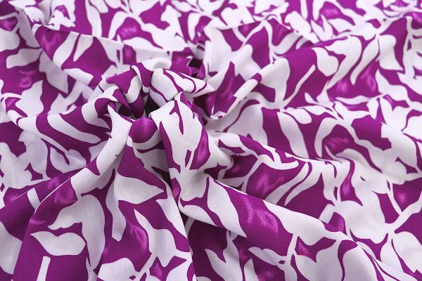 Штапель принт/цветы белые на фиолетовом 1382-PY/D#3/C#3