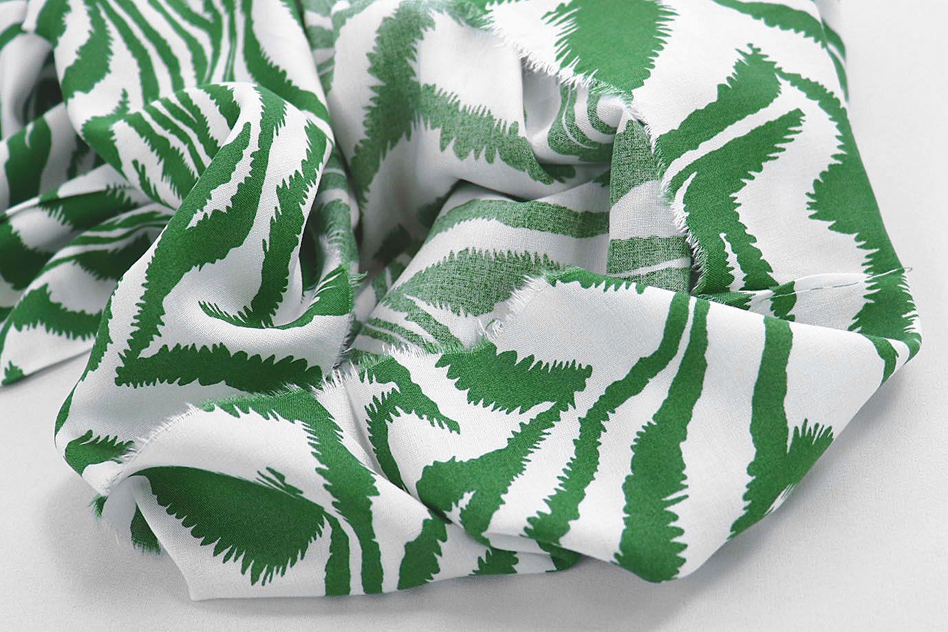 Штапель принт/бело-зеленый 1374-PY/D#16/C#3