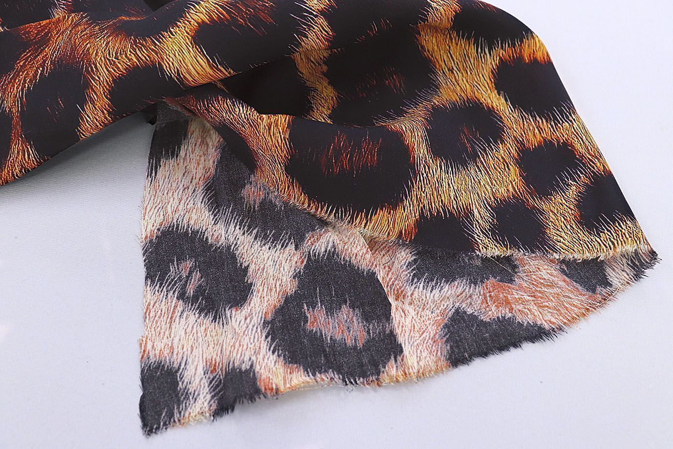 Штапель принт/леопард черно-оранжевый 1375-PY/D#1/C#1