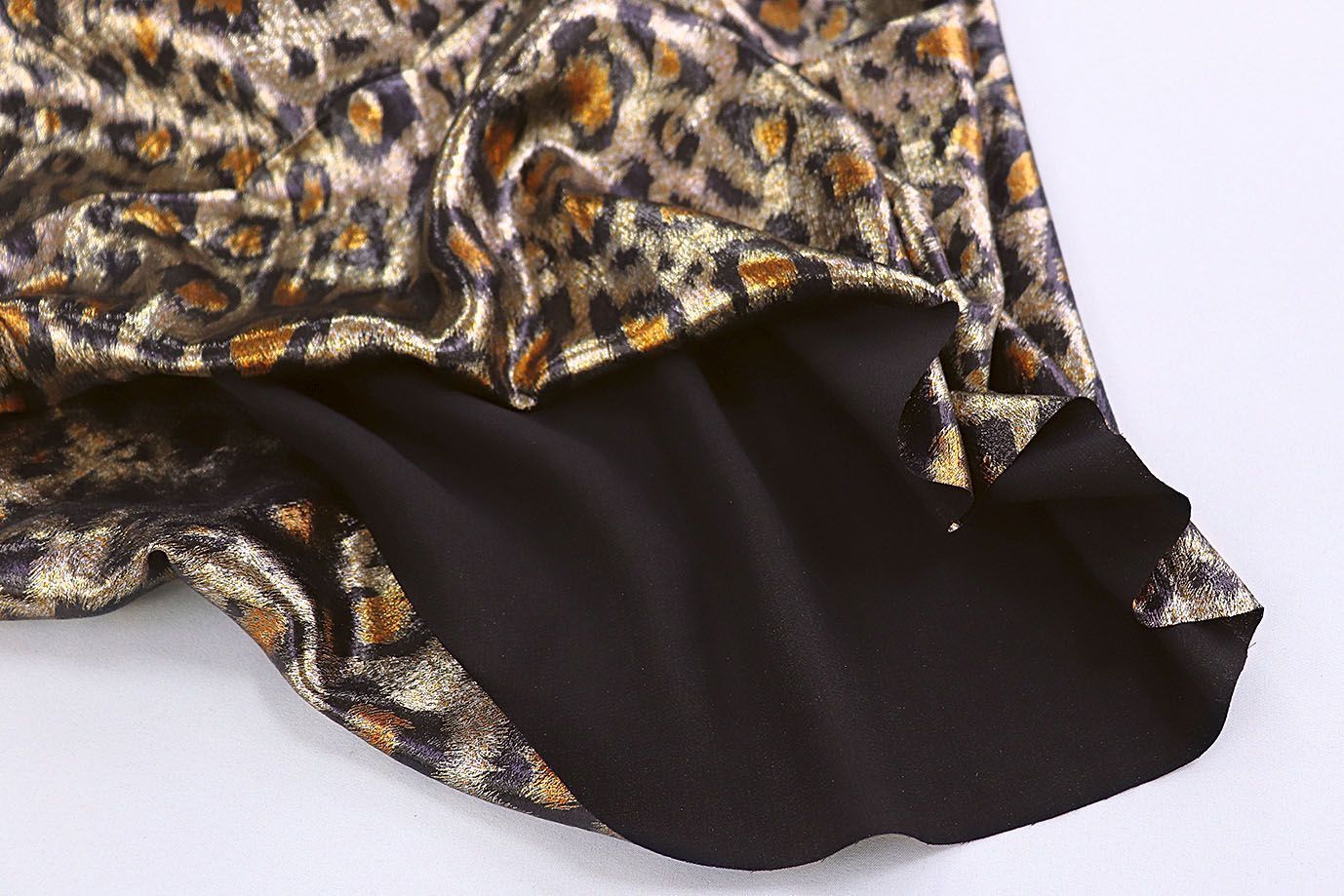 Шелк с блеском принт/леопард оранжево-бежевый 3841-PY/C#2