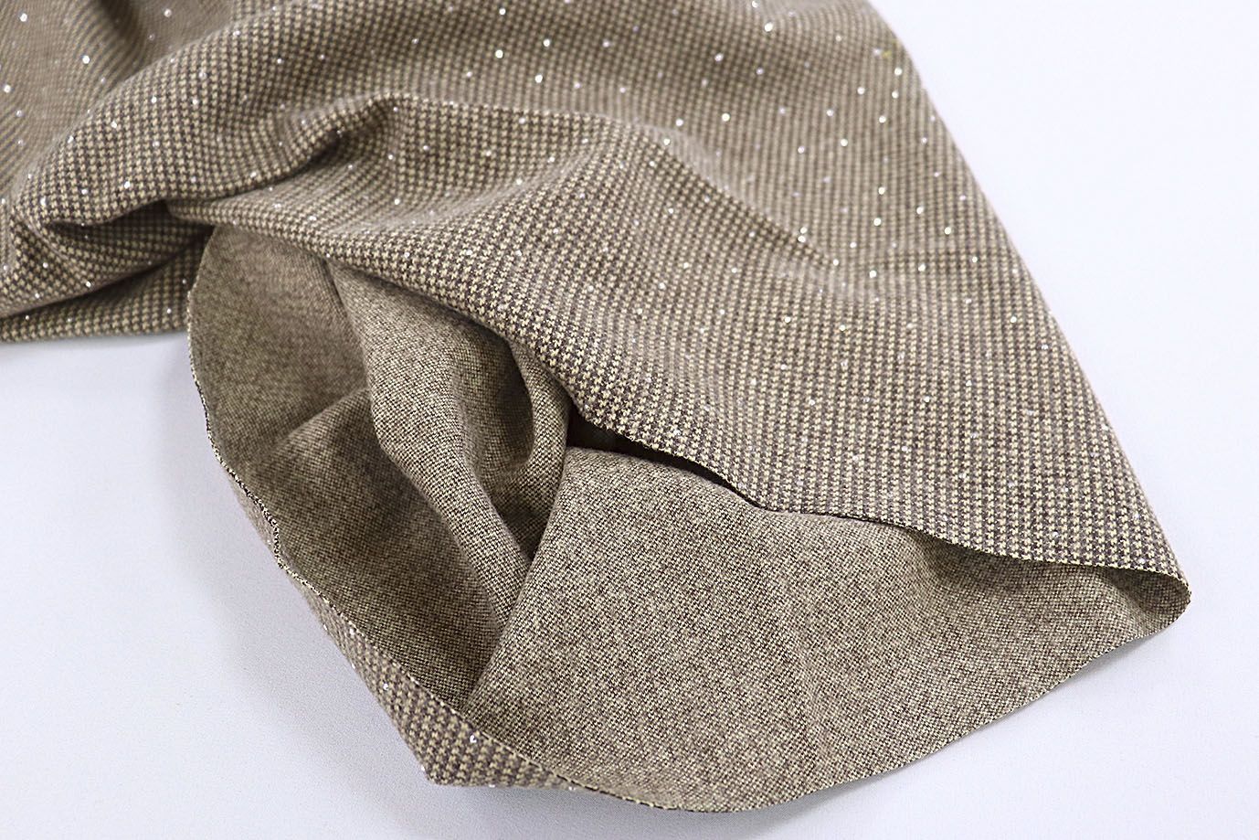 Пальтовая ткань со стразами/коричневый 3743-PY/D#1/C#3