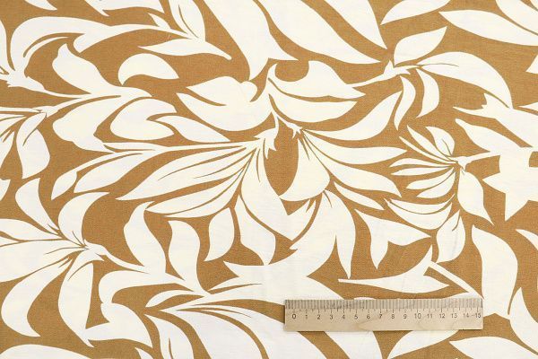 Лен БОХО принт/молочно-коричневый 3857-PY/D#9/C#1