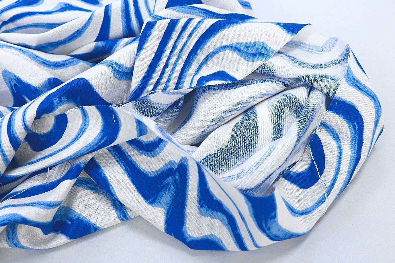 Лен принт/сине-голубой на белом 3852-PY/D#4/C#3