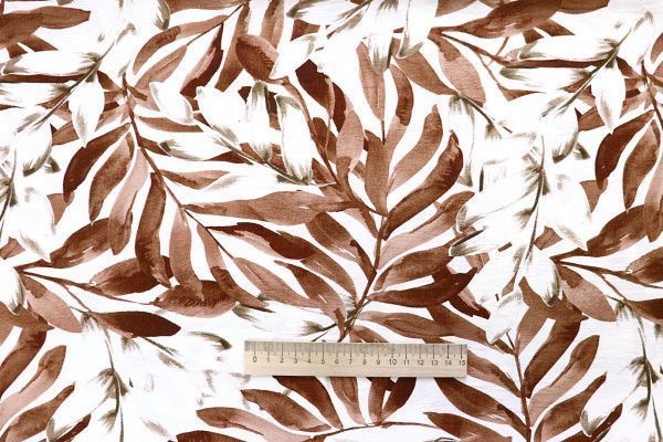 Лен БОХО принт/бежево-терракотовый на белом 4077-PY/D#21/C#2