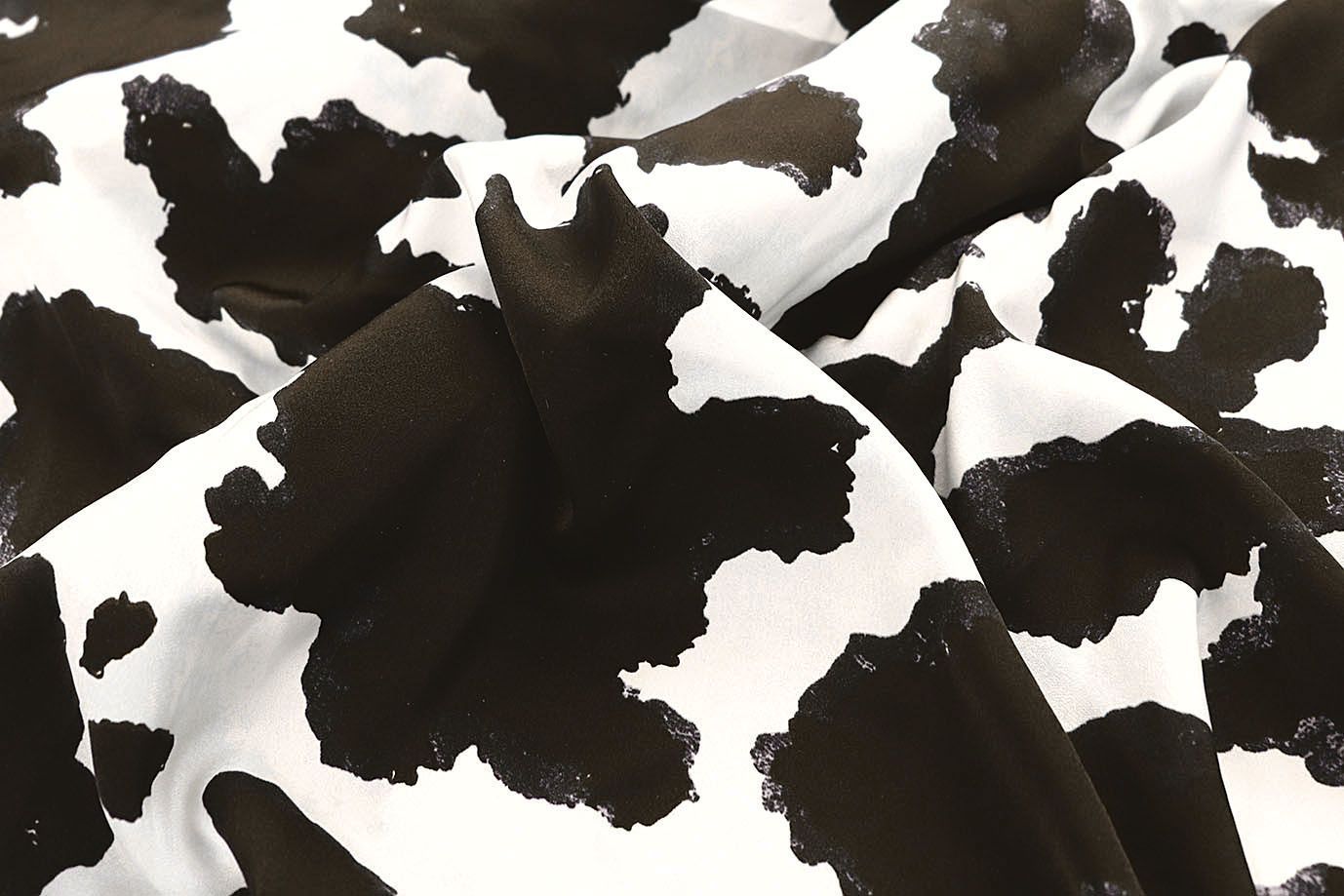 Сатин "Мадонна" стрейч принт/пятна черные на белом 4034-PY/D#1/C#1