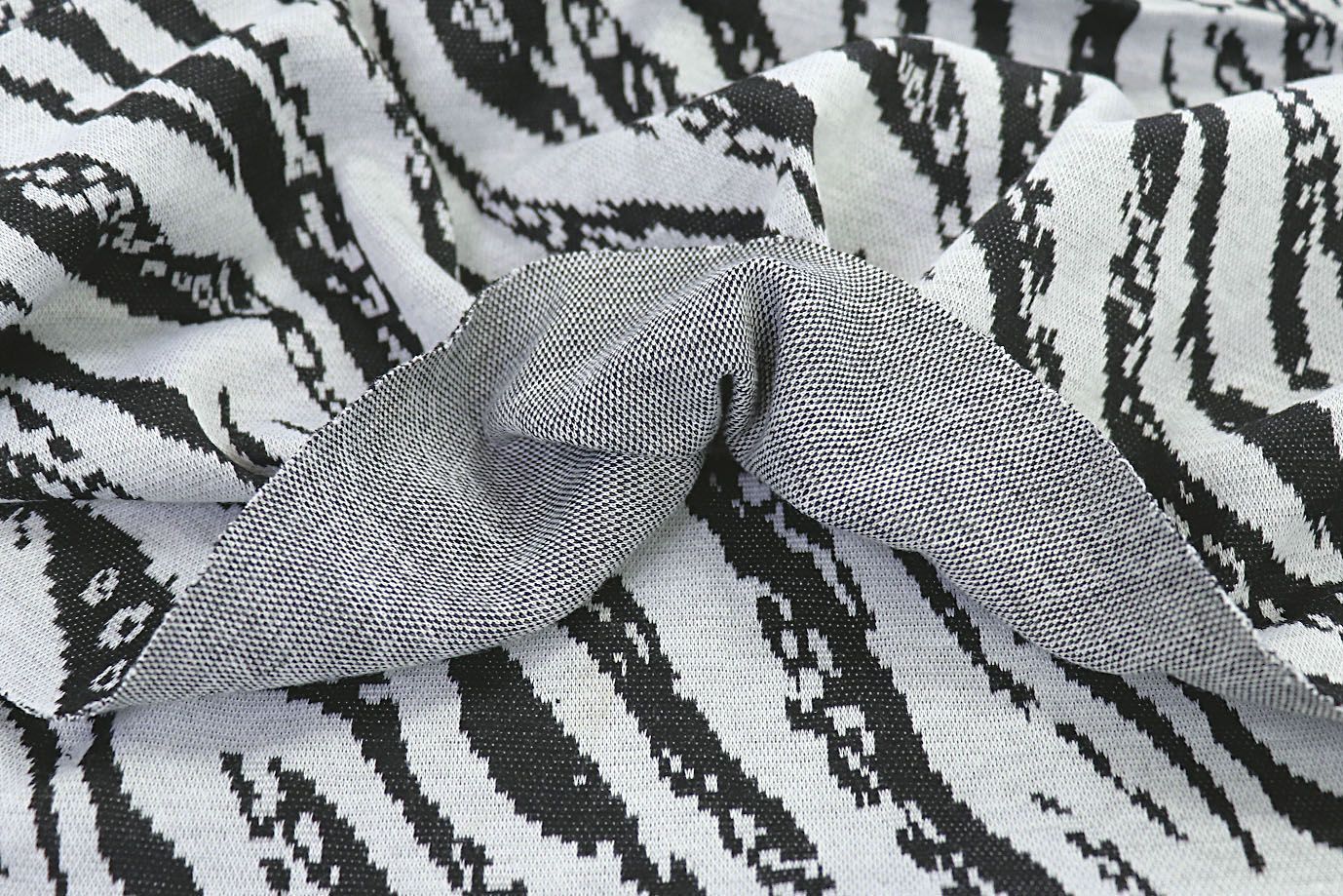 Трикотаж жаккард принт/черно-белый 3579-PY/D#4/C#1