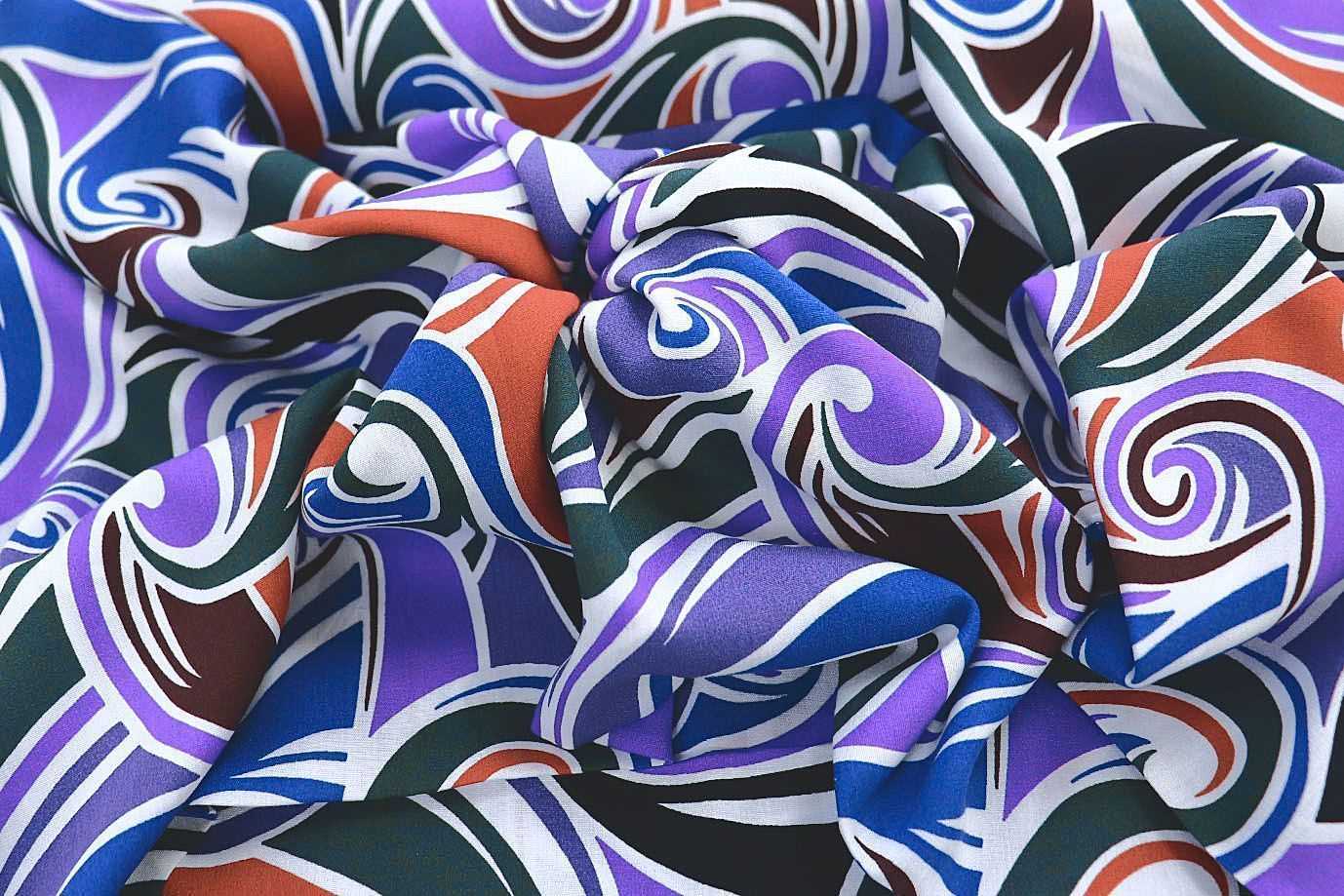 Штапель принт/фиолетово-зеленый 1374-PY/D#32/C#3