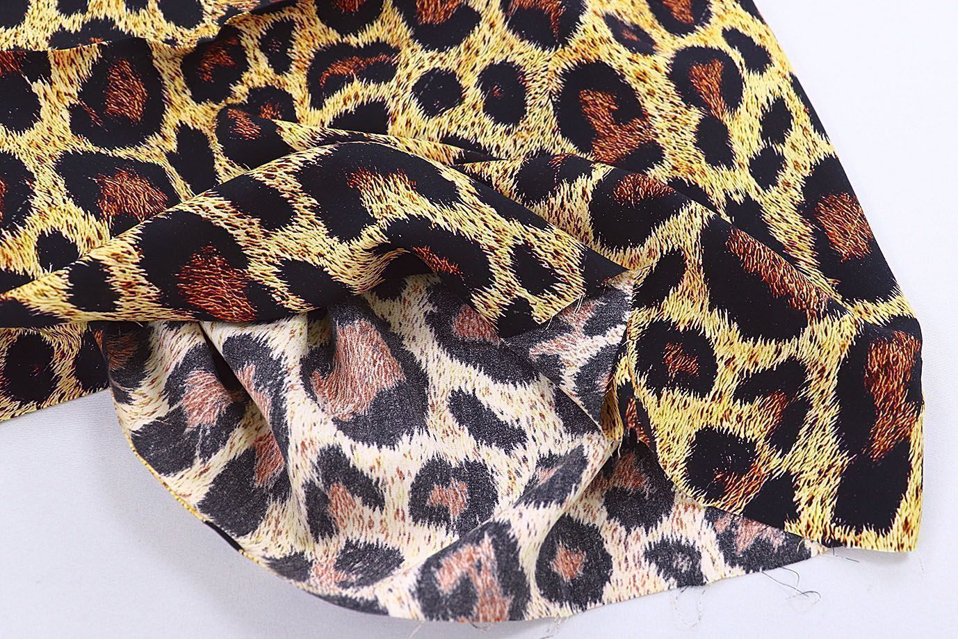 Штапель принт/леопард черно-коричневый на желтом 1375-PY/D#7/C#1