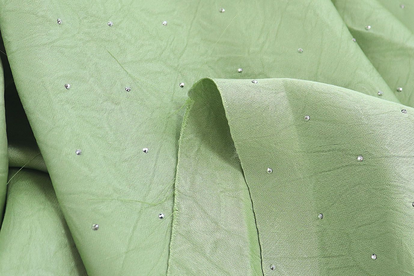 Шелк "Токио" креш со стразами/мятный 3805-PY/C#22