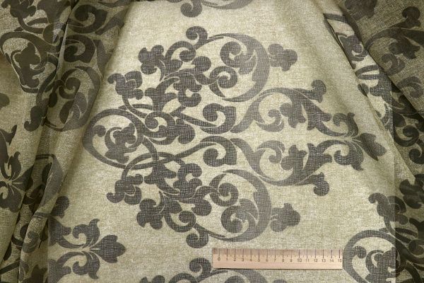 Тюль принт/узор темно-серый WBC23/C#12C