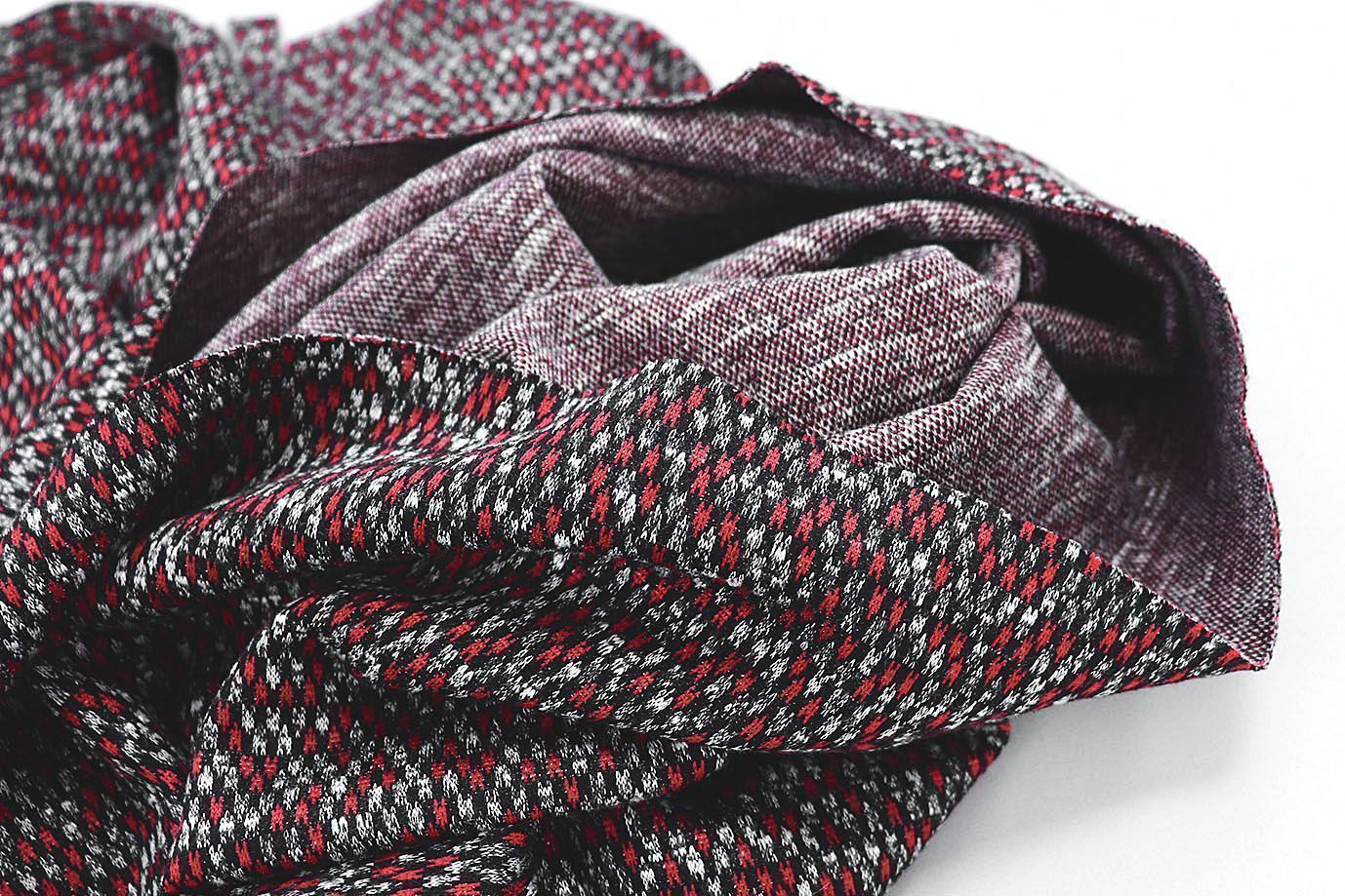 Трикотаж жаккард принт/красно-серый 3257-22-PY/D#1/C#1