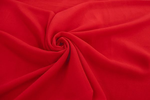 Шифон "Сахар" креп/красный SSR-832/C#9 (16974)