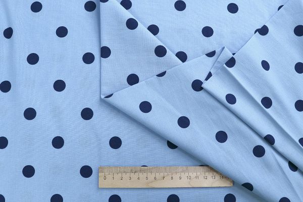 Хлопок "Поплин" стрейч принт/горох синий на голубом 4235-PY/D#1/C#4