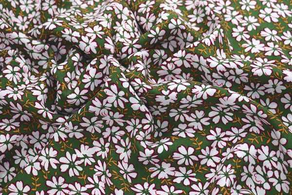 Штапель принт/цветы на зеленом 3198-PY/D#17/C#2