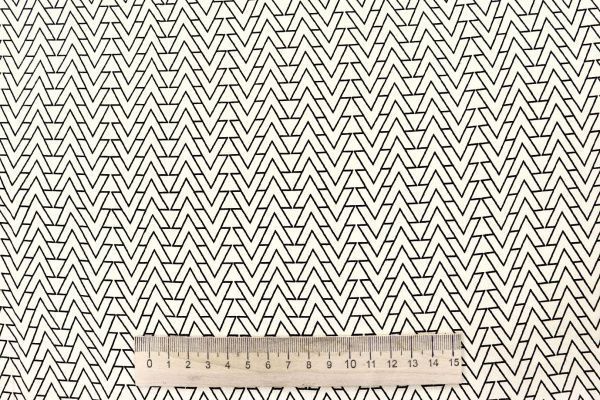 Штапель шелк принт/черный на молочном 4113-PY/D#2/C#1