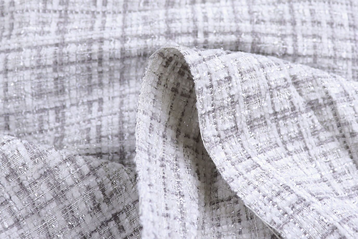 Пальтовая ткань "Шанель" принт/клетка серая 1361-6536/C#5 (50311)