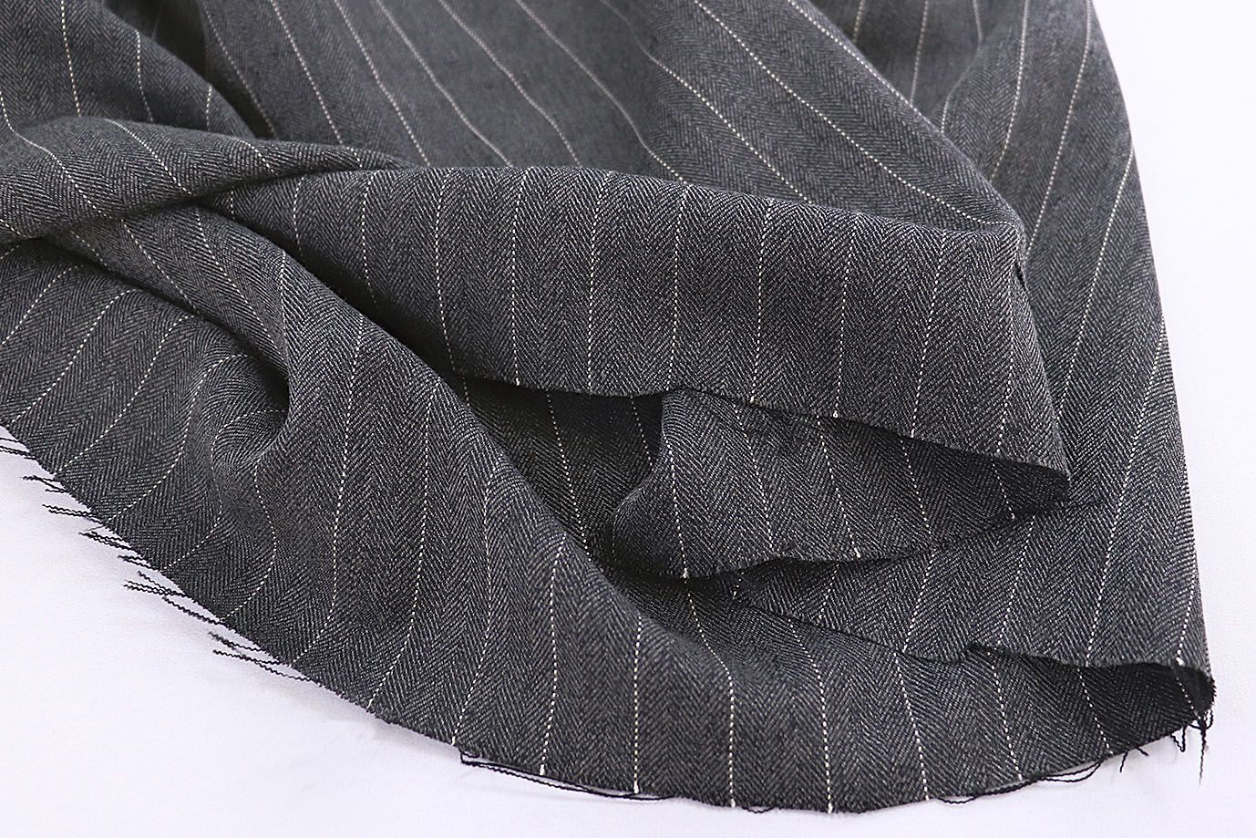 Костюмная ткань стрейч жаккард принт/полоска темно-серая 3784-PY/C#3