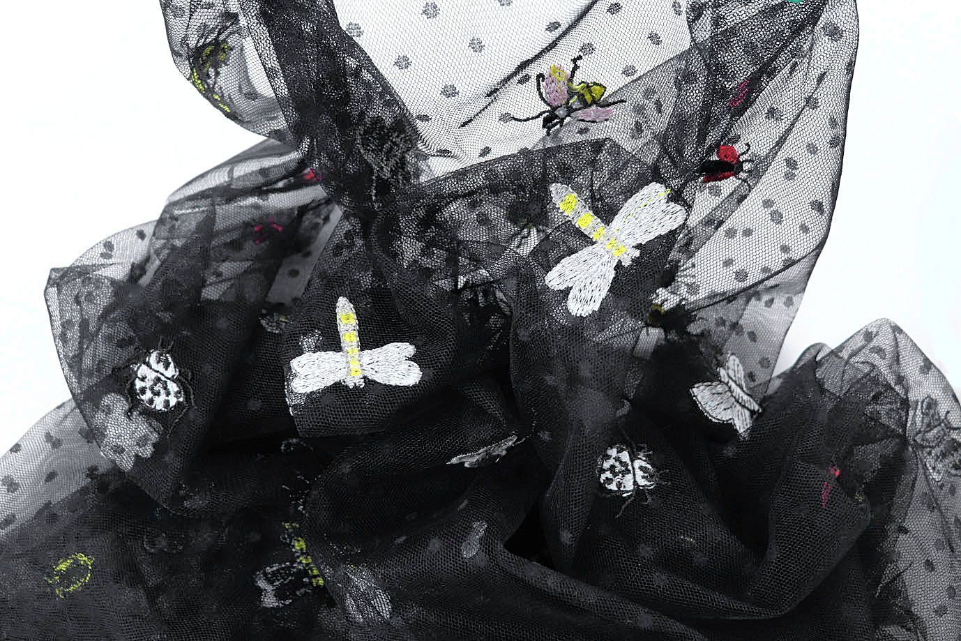 Сетка с вышивкой/черный 16450/D#1/C#1