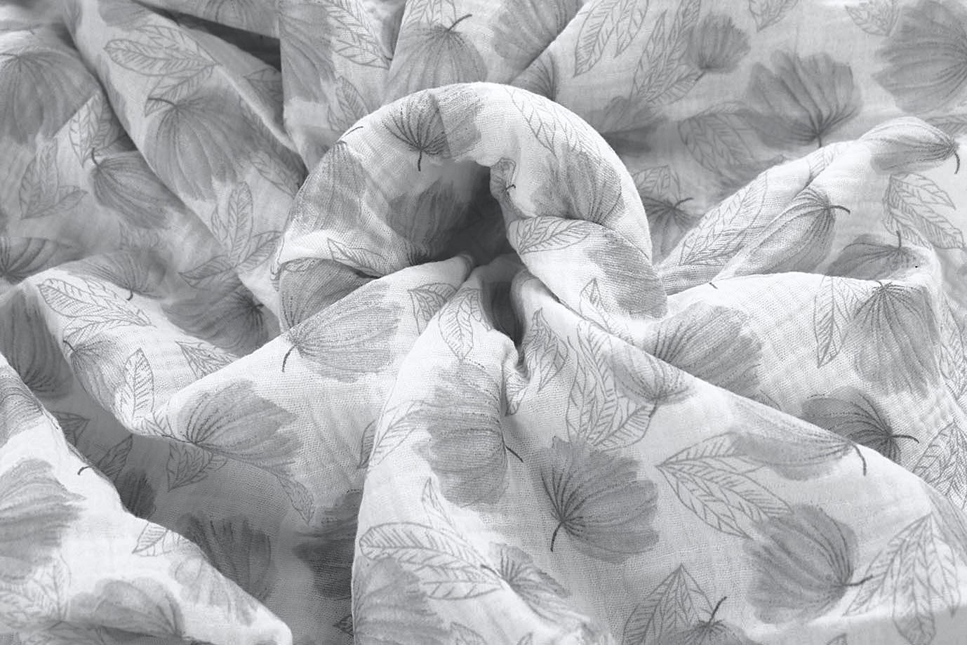 Муслин принт/цветы серые на белом 4082-PY/D#7/C#2